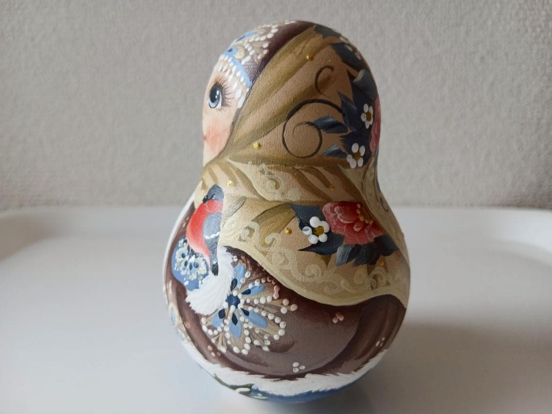 【CBT071】9cm級 おきあがりこぼし(大) スベトラーナ　ロシアの冬