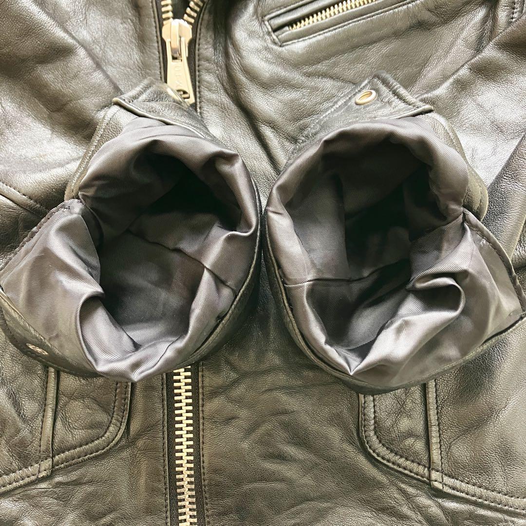 【希少・美品】 ヒステリックグラマー ファー 羊革 シワ加工 ダブルライダース