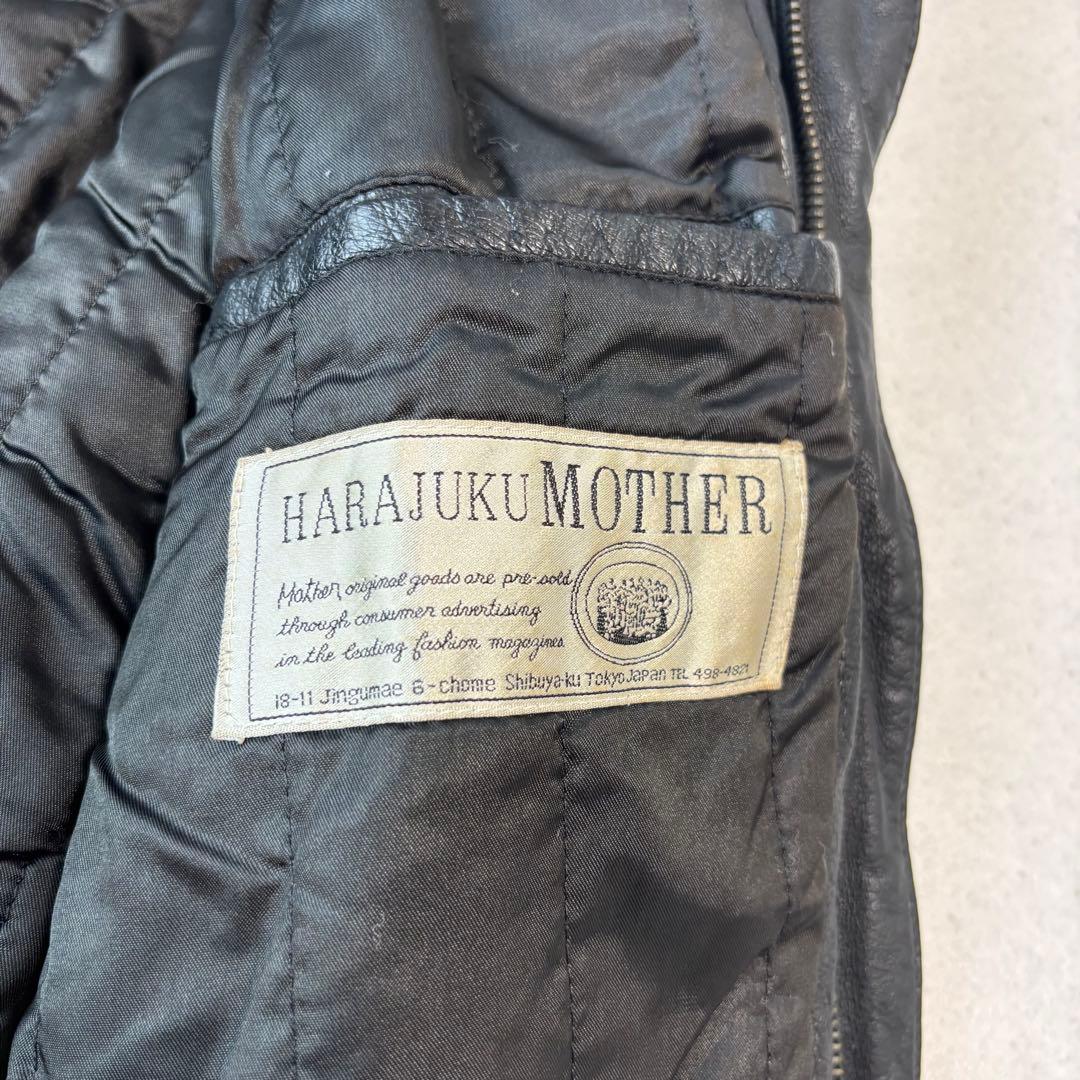 old leather jacket blouson black 本革 短丈 M