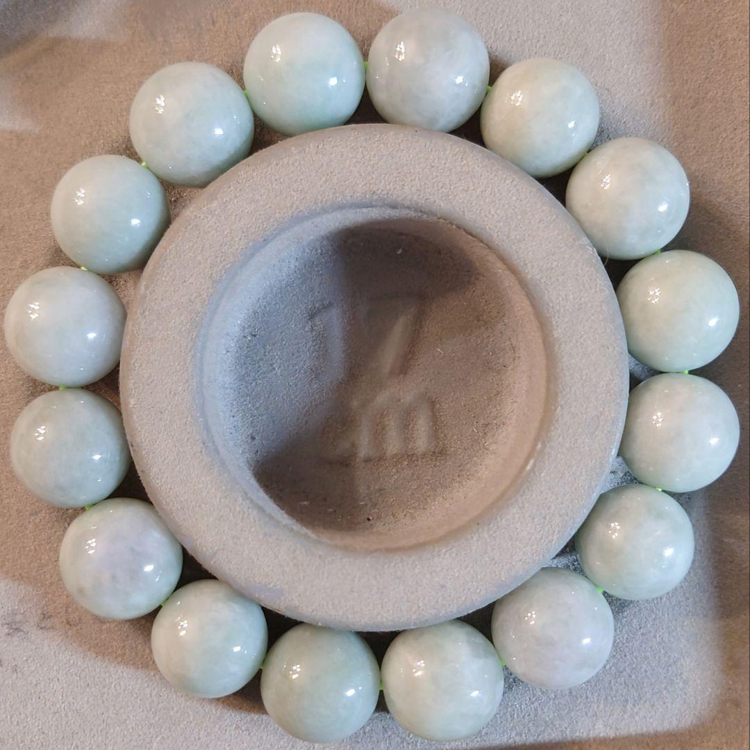 ★ビルマ翡翠 13.3ミリ珠 ブレスレット④(SA)