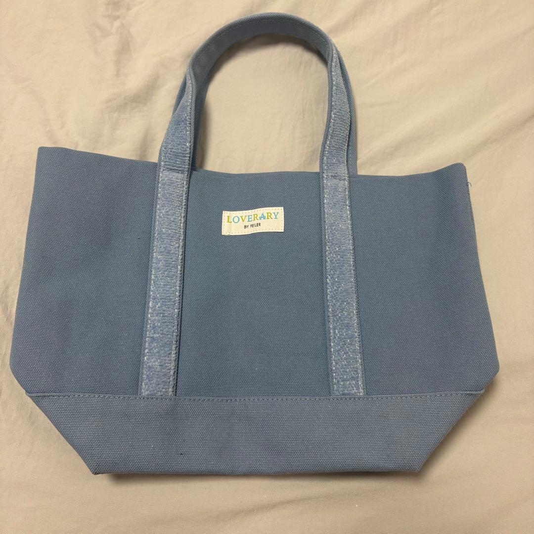 FEILER オールドテディ ワッペン トートバッグ ライトブルー