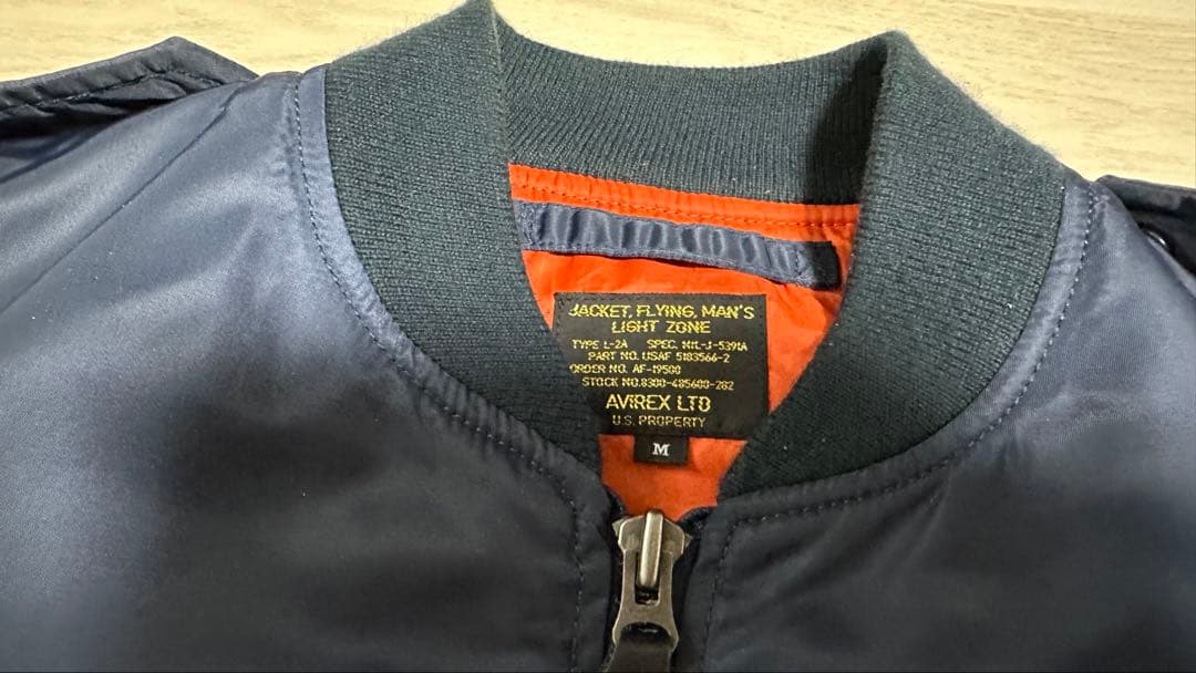 AVIREX MA-1 L2-Aフライトジャケット M ネイビー