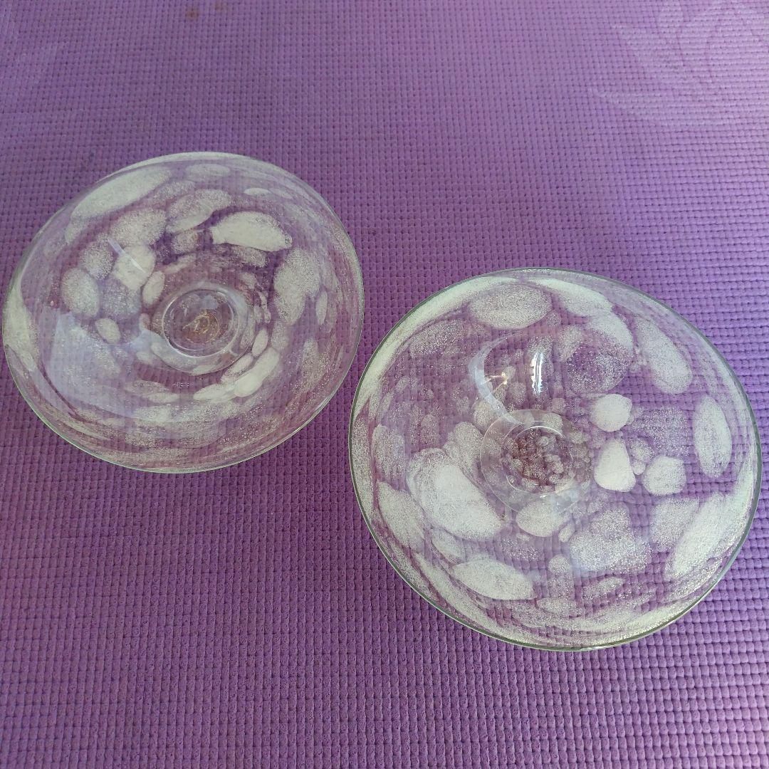 ガラス作家のデザート皿 2枚