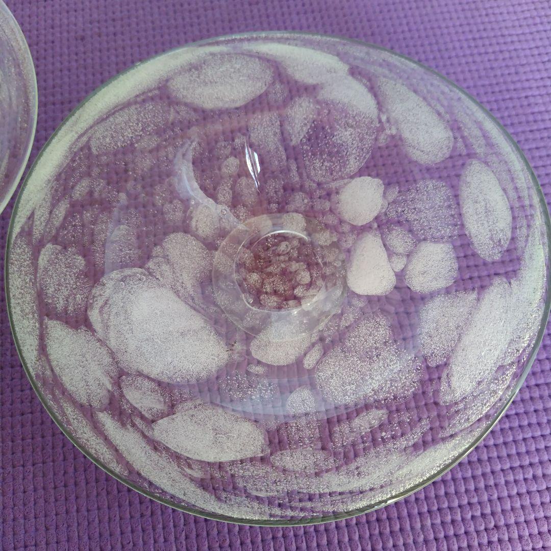 ガラス作家のデザート皿 2枚