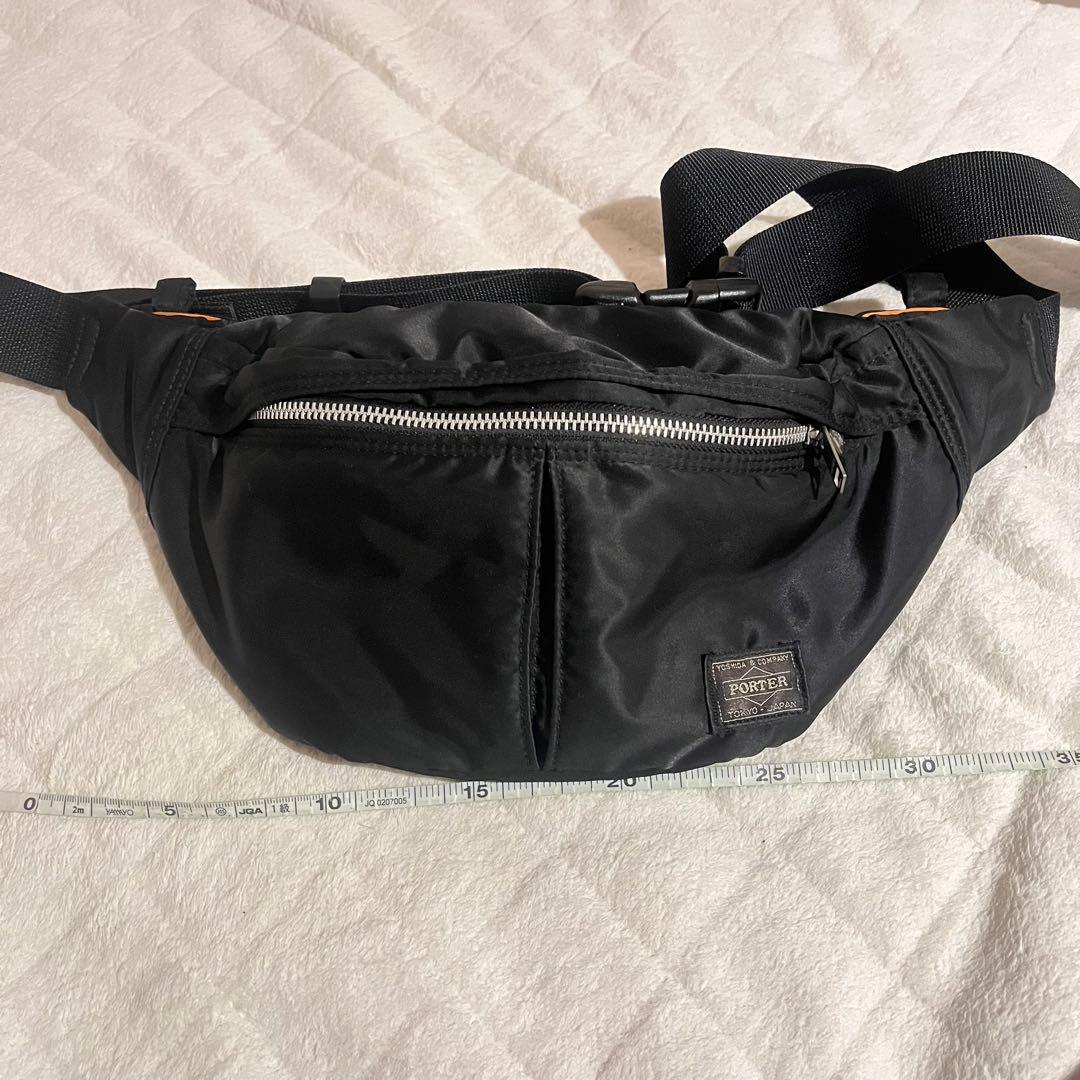 【美品】PORTER ポーター 現行 タンカー ウエストバッグ L ブラック