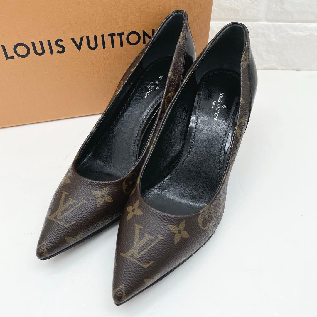 美品 ルイヴィトン モノグラム ハイヒール パンプス　PVC 36.5 ブラウン