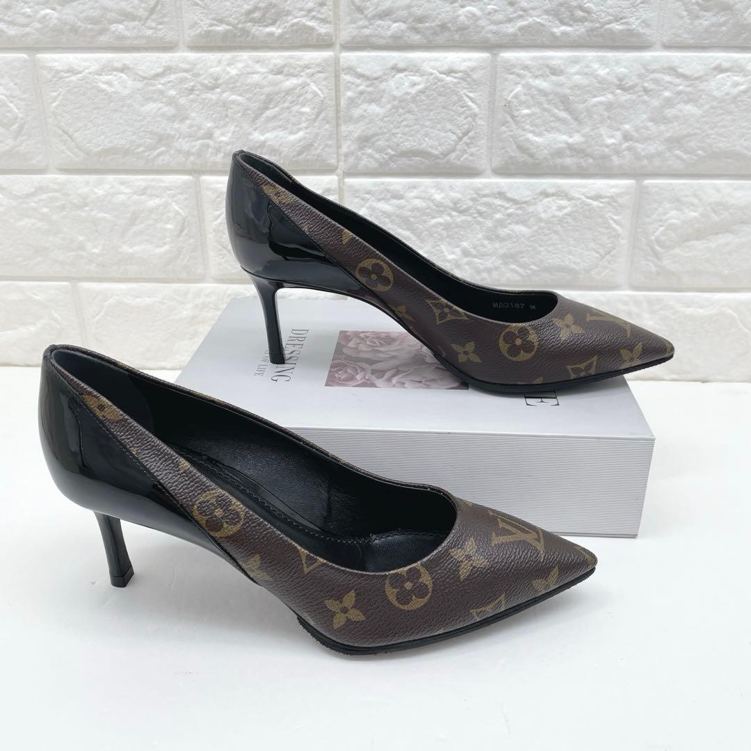 美品 ルイヴィトン モノグラム ハイヒール パンプス　PVC 36.5 ブラウン