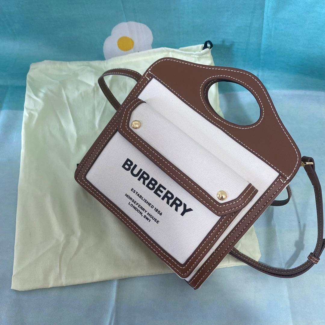 ミニ ツートン キャンバス＆レザー ポケットバッグ