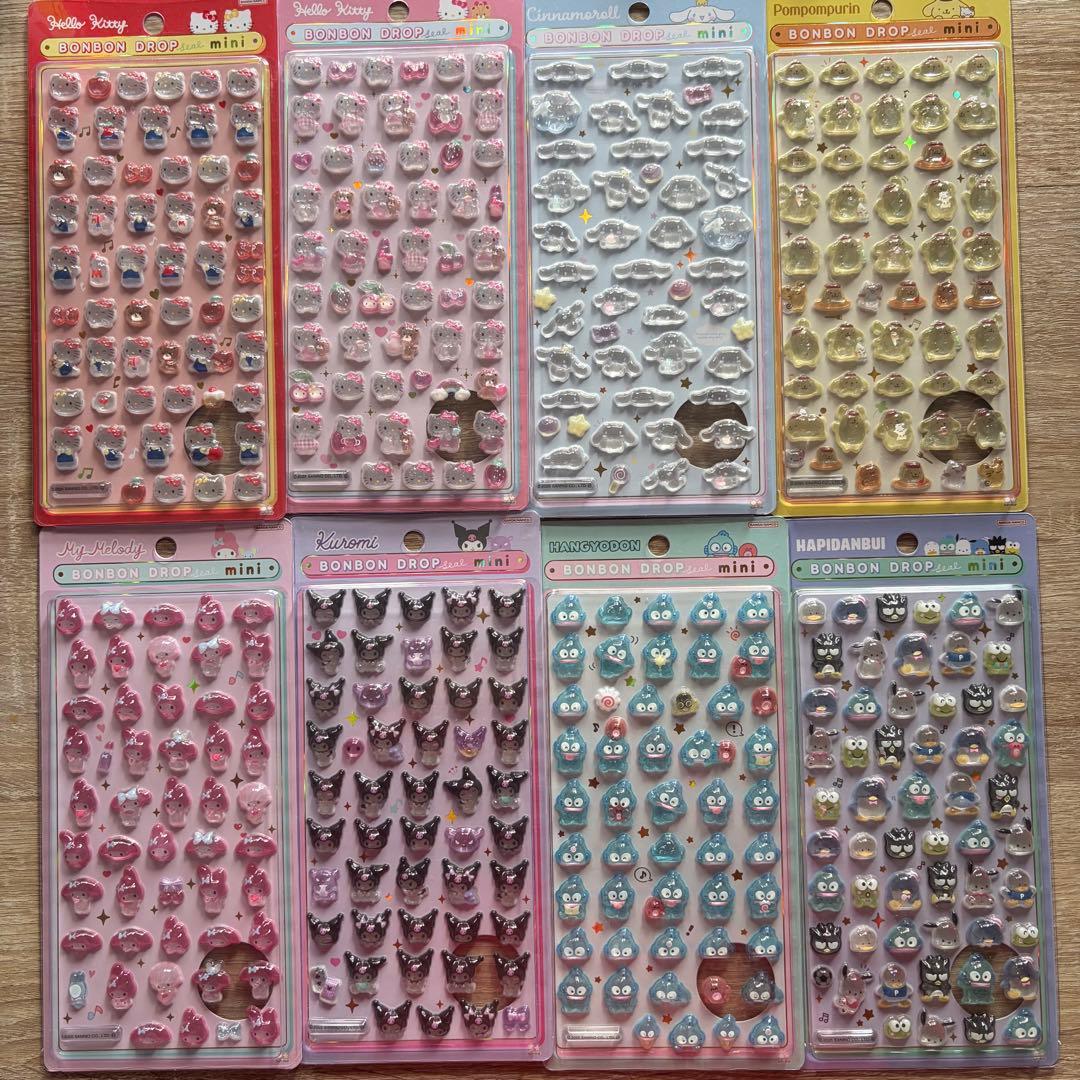 サンリオミニ　ボンボンドロップシール　全8種 （コンプリート）【国内正規品】