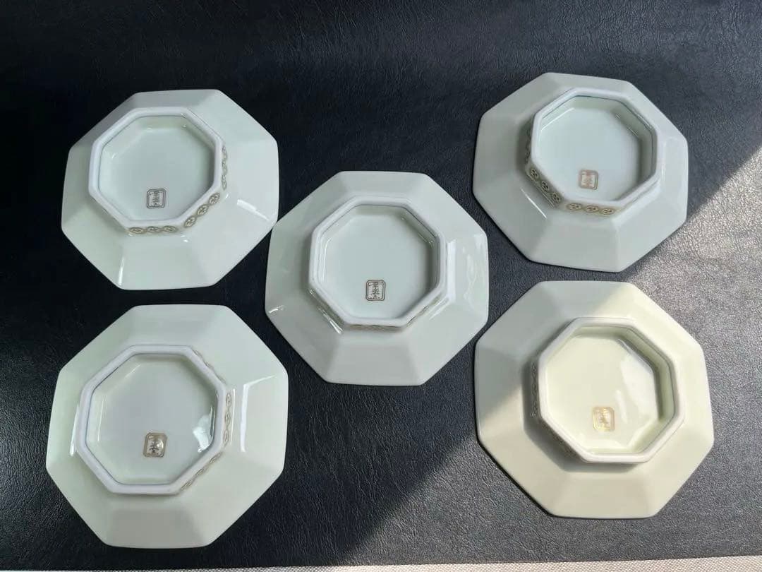 幸楽窯　錦花小紋　銘々皿　５枚　八角皿