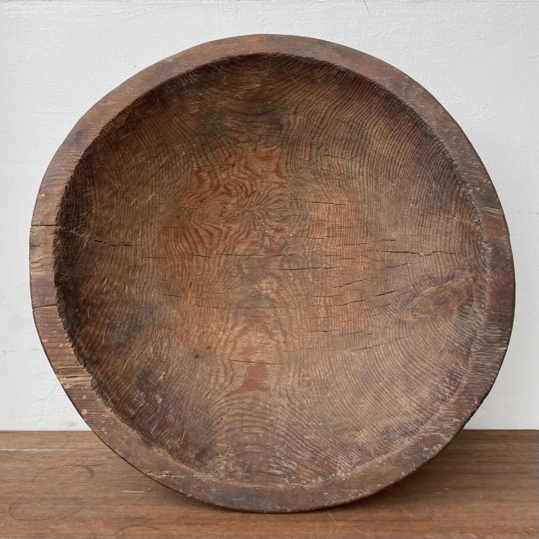 木製 ボウル こね鉢 生地鉢 ねり鉢 木鉢 民芸 アンティーク 古道具 一刀彫