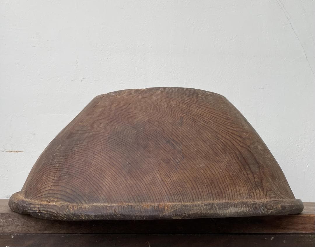 木製 ボウル こね鉢 生地鉢 ねり鉢 木鉢 民芸 アンティーク 古道具 一刀彫