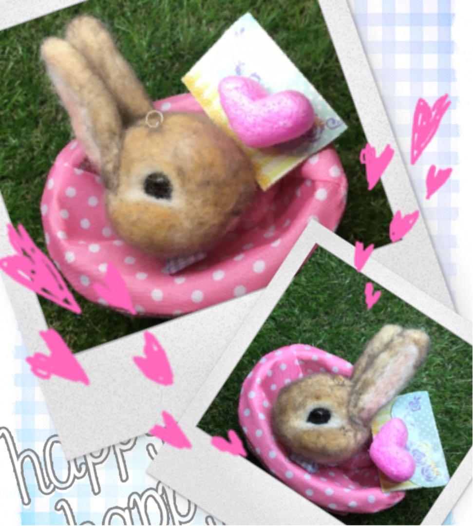 ちちみ様　うさぎ羊毛フェルトストラップ