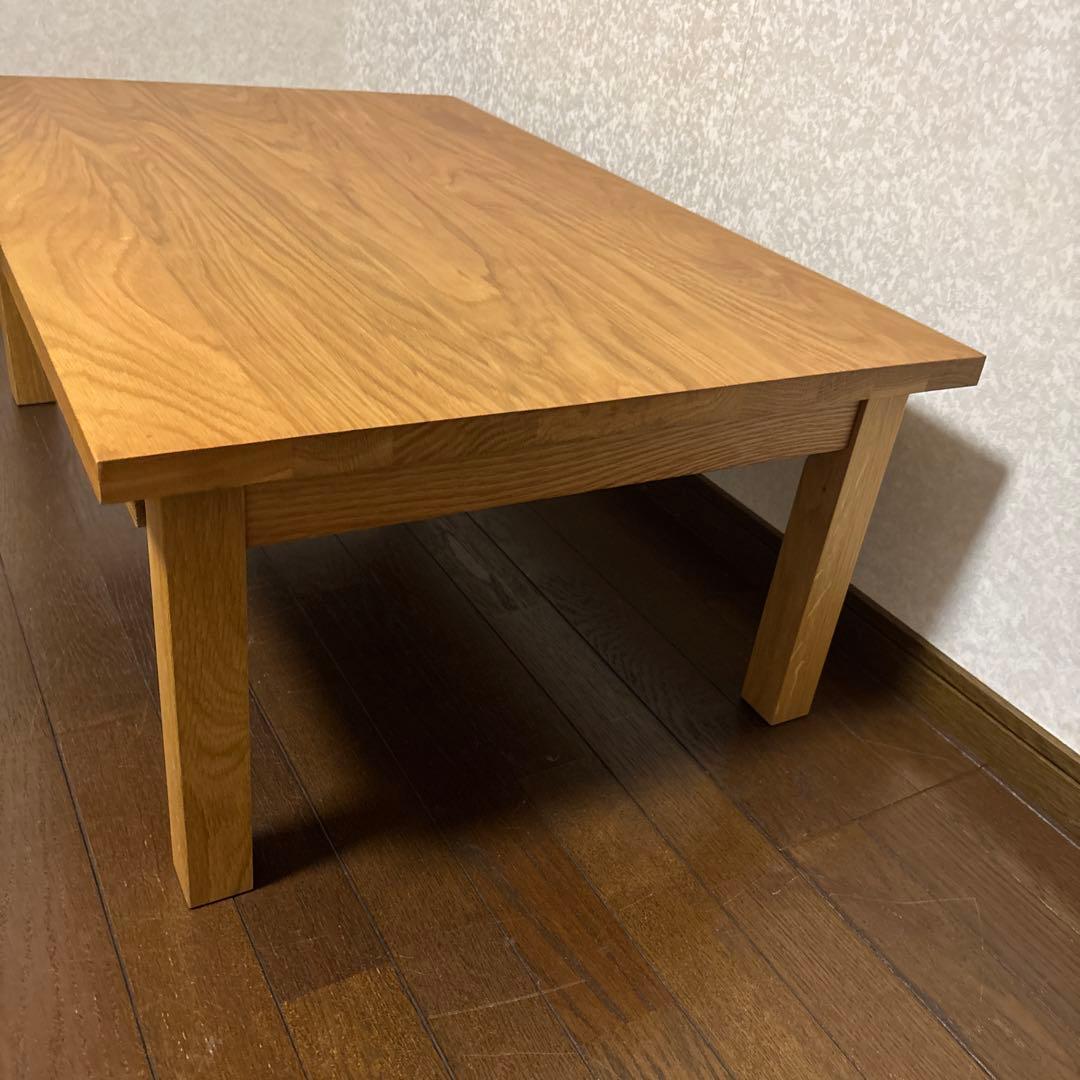【美品】無印良品 無垢材 ローテーブル オーク材 900mm