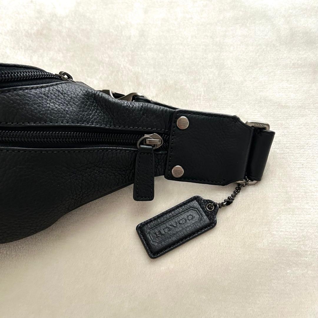 COACH コーチ ボディバッグ ウエストポーチ レザー 黒