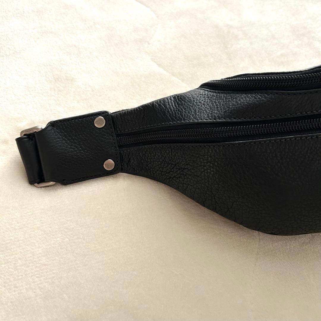 COACH コーチ ボディバッグ ウエストポーチ レザー 黒