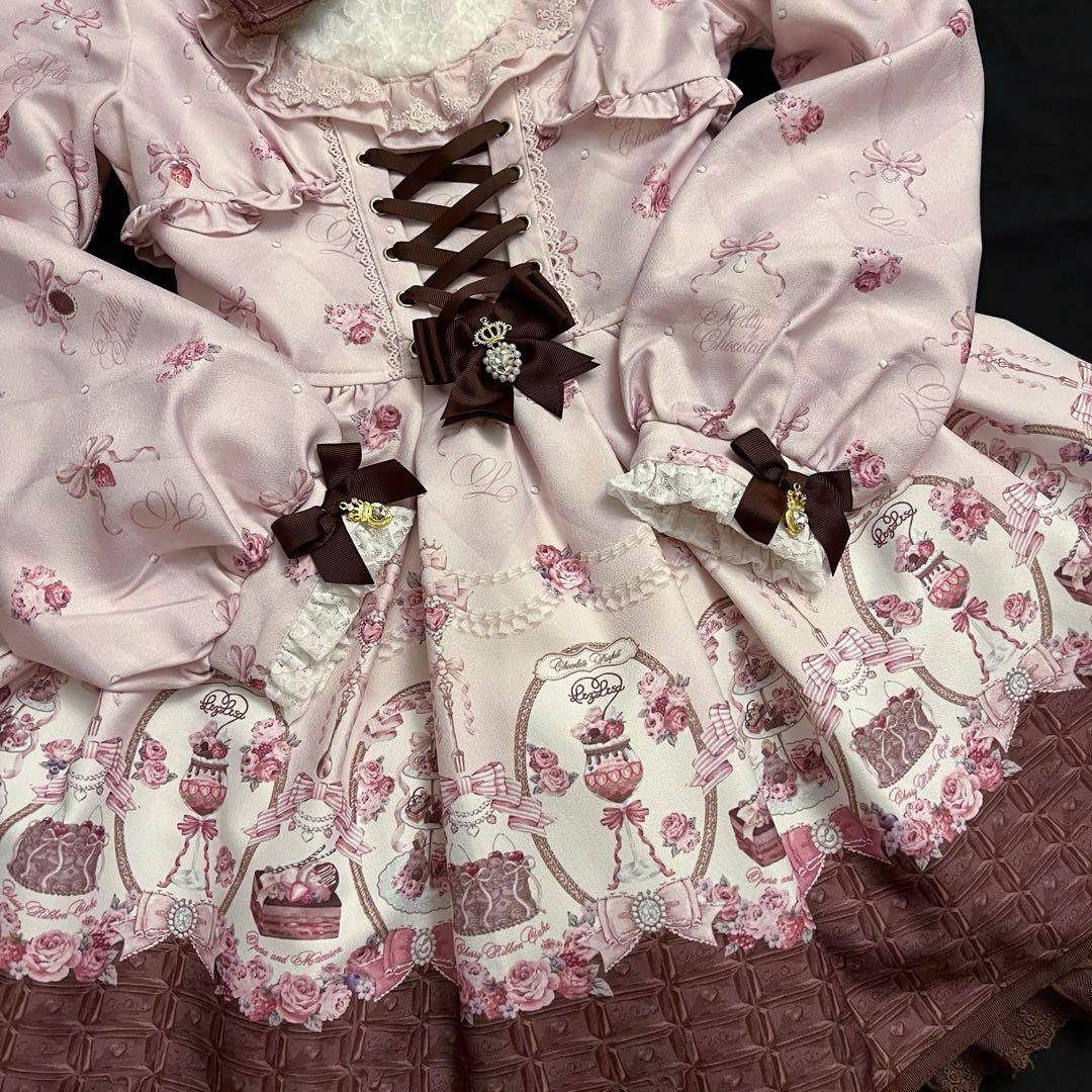 Melty Chocolateワンピース パールボタンうさ耳エコファーコート