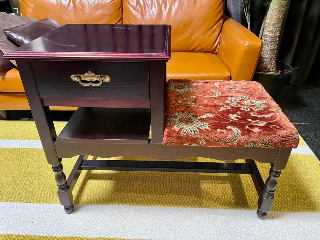 テレフォンベンチ 電話台付き椅子 昭和レトロ ヴィンテージ モダン インテリア