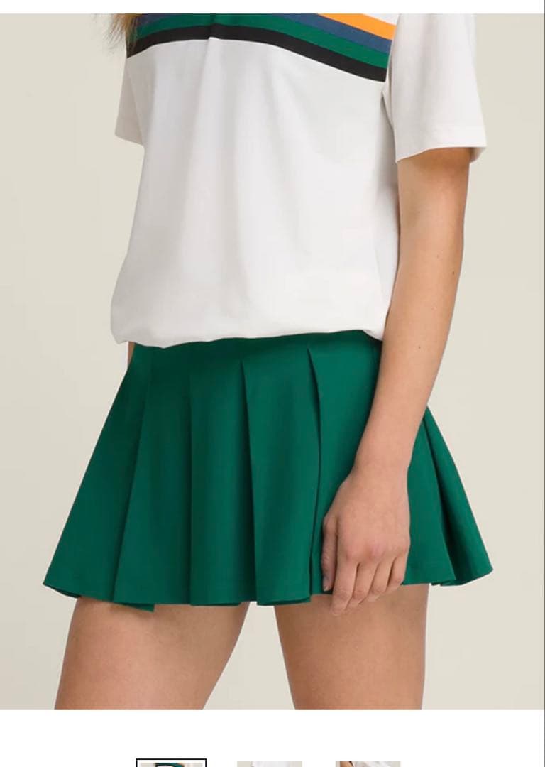 wilson グリーン プリーツスカート ミニ丈