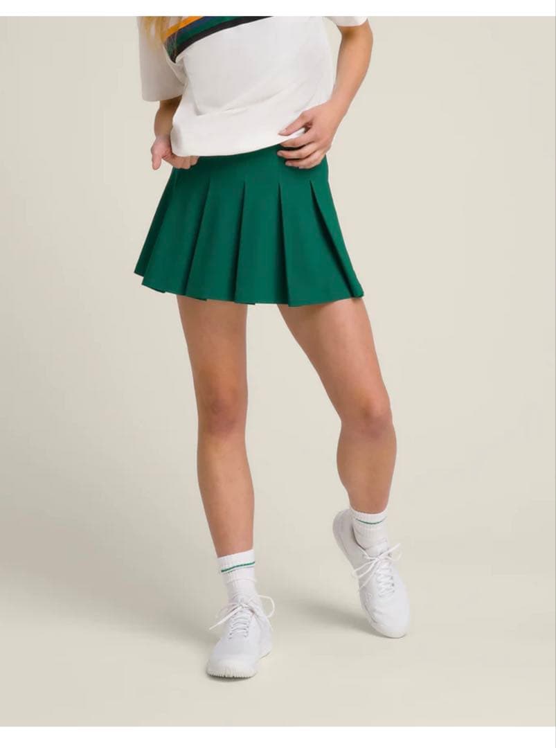 wilson グリーン プリーツスカート ミニ丈