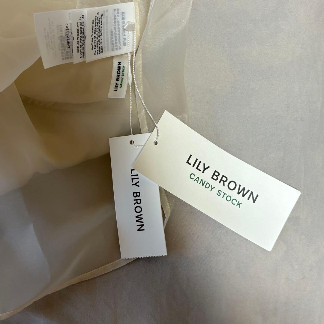 lily brown ビジューオーガンペプラムトップス