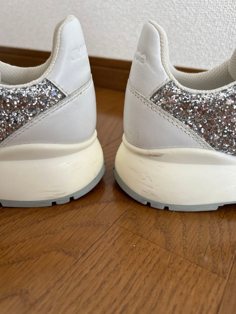 【一度履きのみ】ジミーチュウグリッター スニーカー