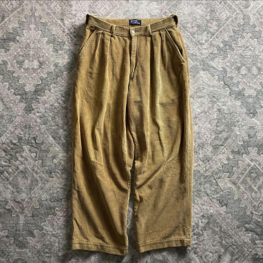 90s USA製 ポロラルフローレン コーデュロイ パンツ 2タック