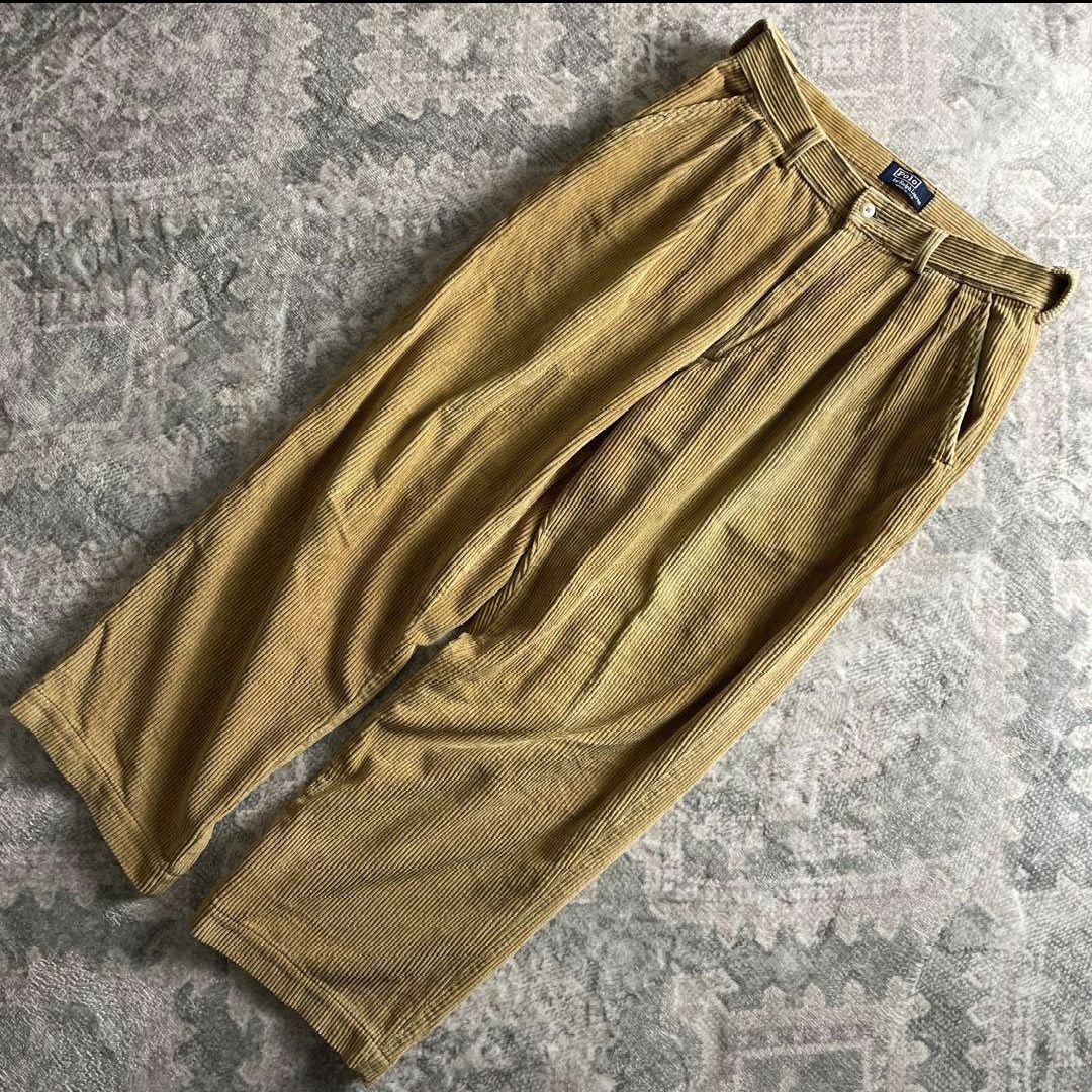 90s USA製 ポロラルフローレン コーデュロイ パンツ 2タック