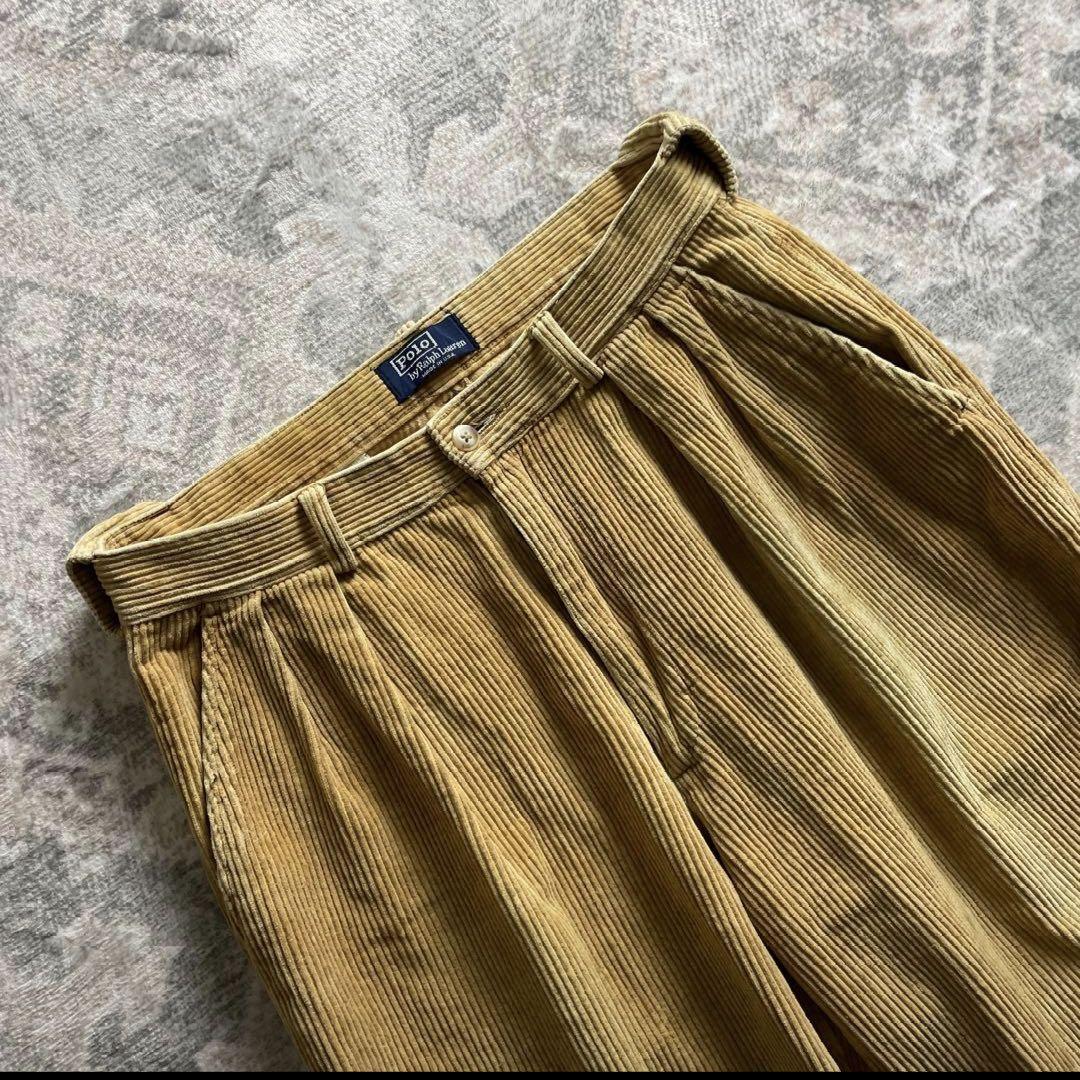 90s USA製 ポロラルフローレン コーデュロイ パンツ 2タック