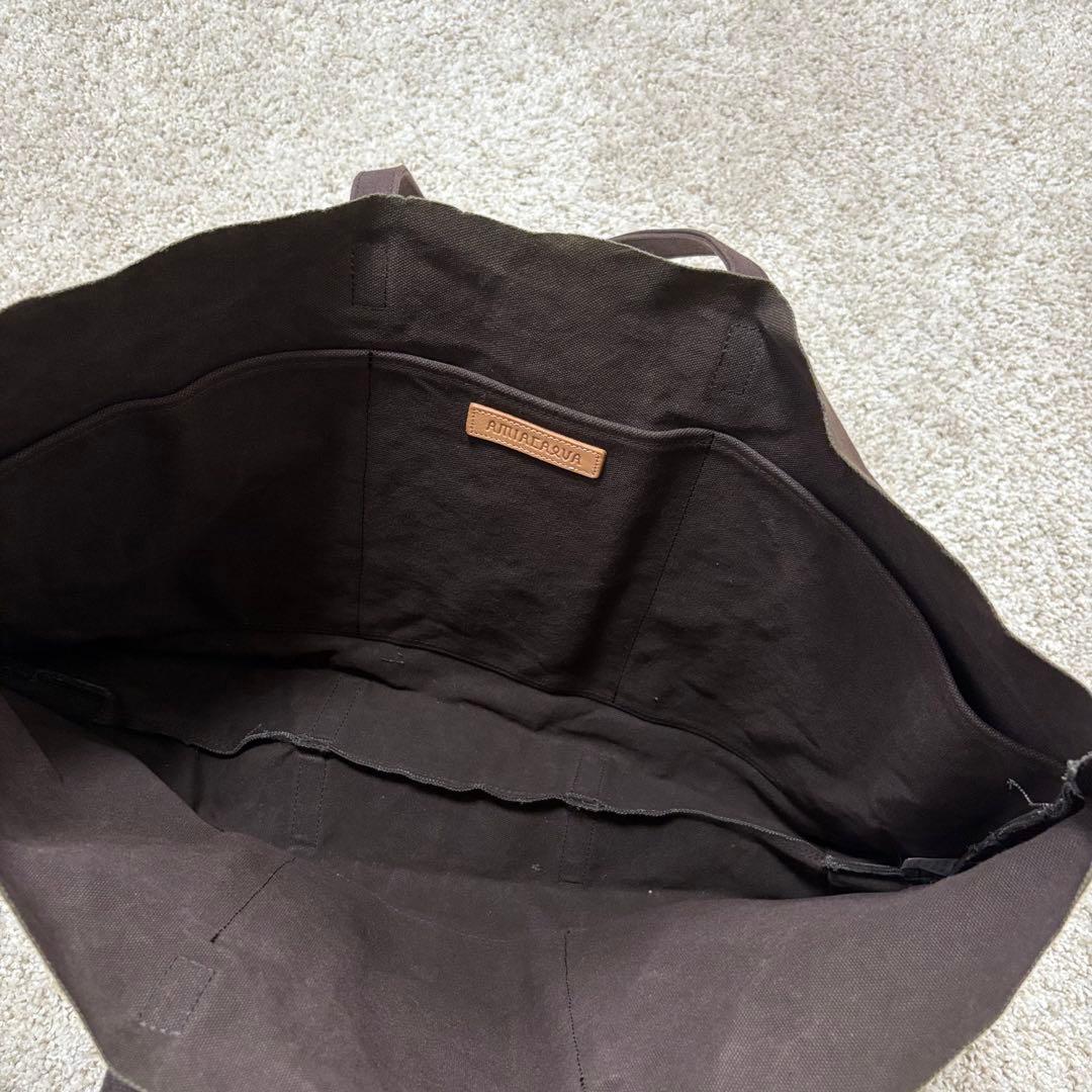 AMIACALVA キャンバストートバッグLARGE ダークブラウンユニセックス