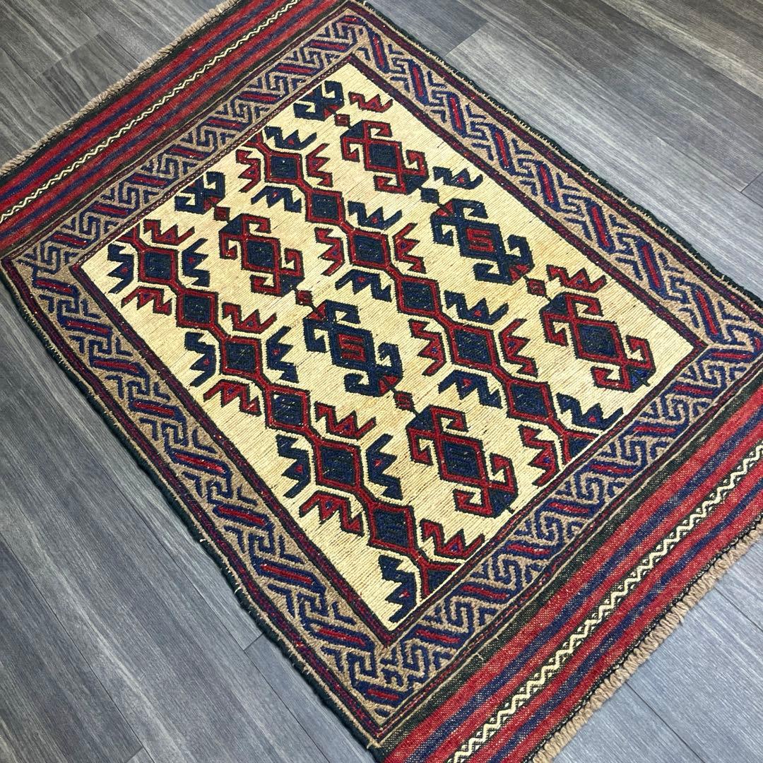 ヴィンテージ トライバルラグスマック手織りキリムアフガニスタン89x140cm
