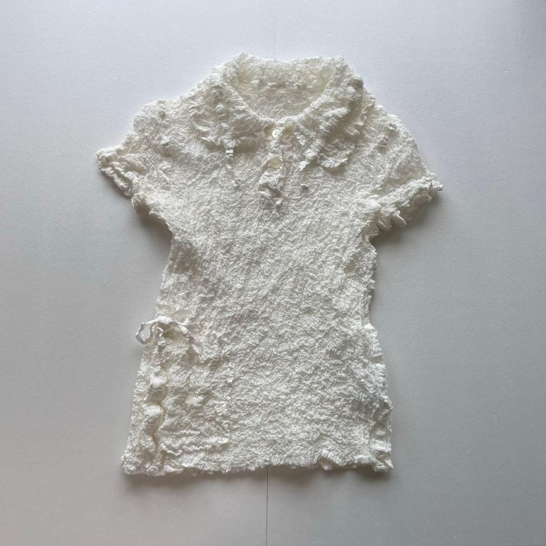 美品　me by ISSEI MIYAKE カリフラワー　シワ加工　ホワイト
