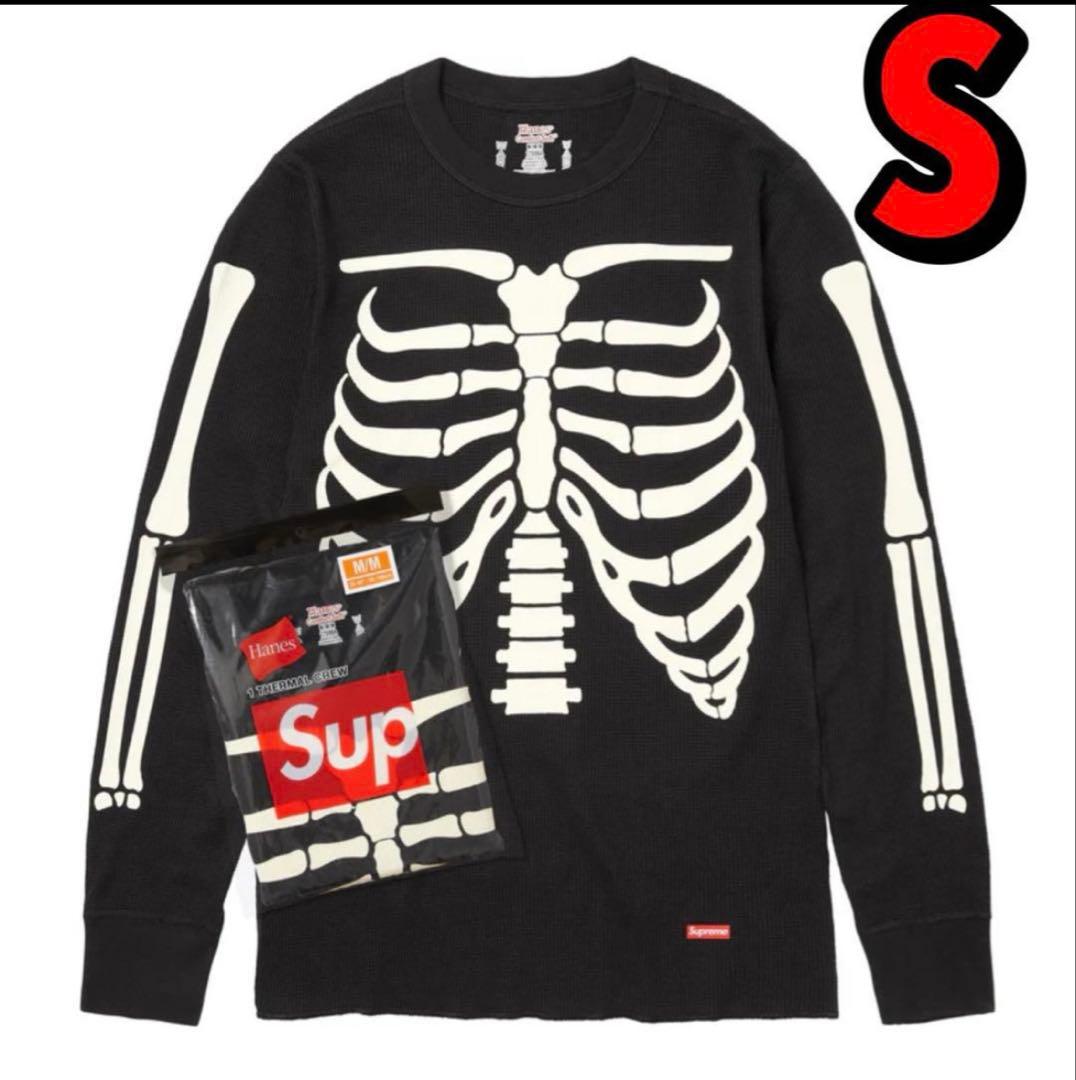 Hanes スケルトンプリント サーマルクルー S/P