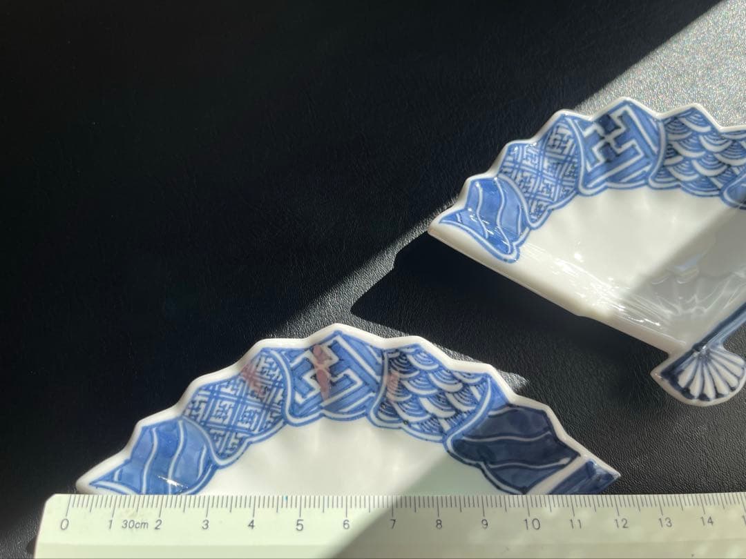 京焼　清水焼　平安壹楽　山本壹楽　扇形皿　小皿　３点