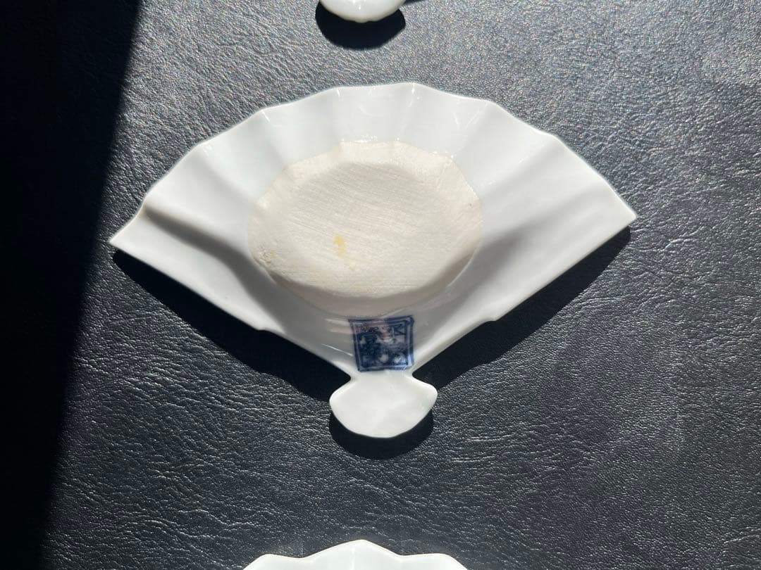 京焼　清水焼　平安壹楽　山本壹楽　扇形皿　小皿　３点