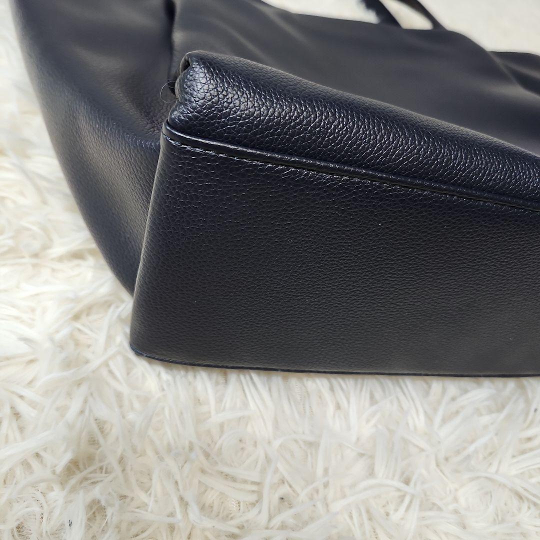 【極美品】キタムラ　ネイビー　レザー トートバッグ