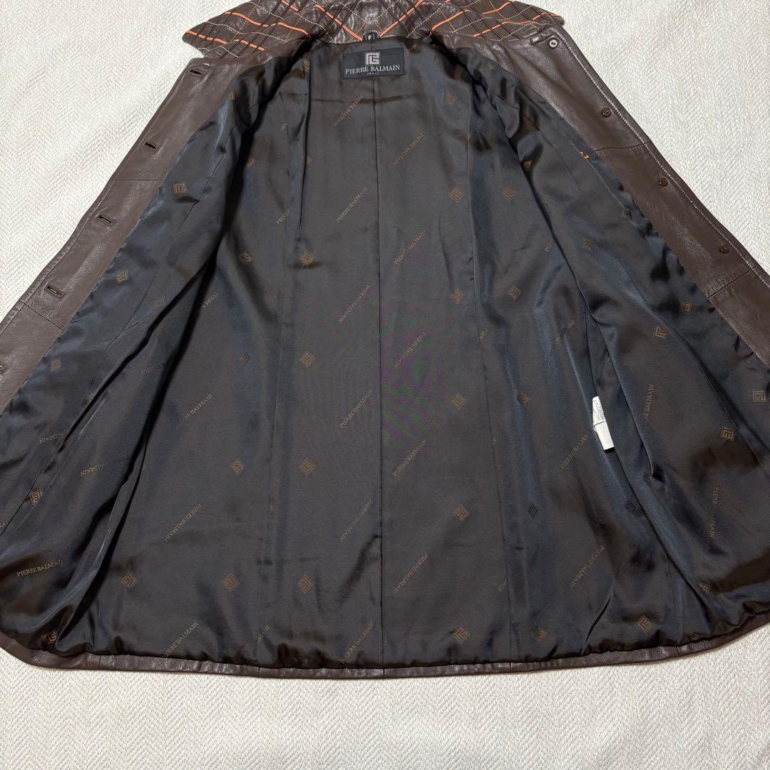 極美品 PIERRE BALMAIN VINTAGE ナッパレザー レザーコート