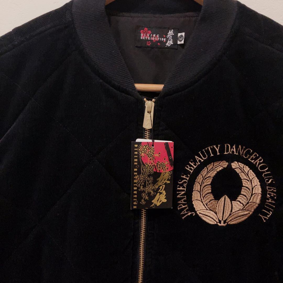 新品・タグ付き＊抜刀娘 結愛キルトMA-1コーデュロイジャケットブルゾンLサイズ