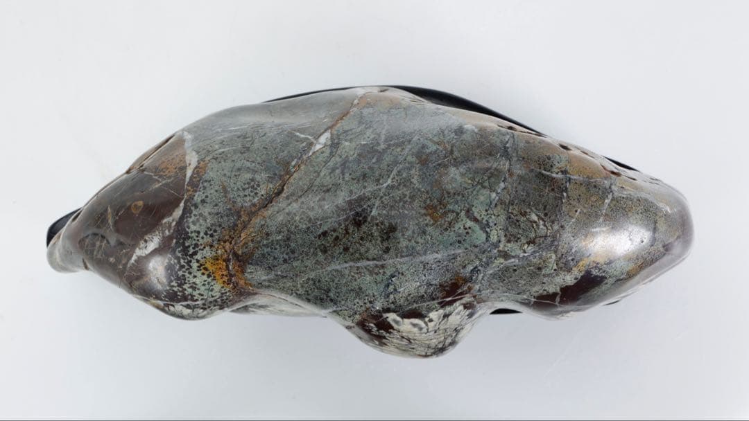 菊花石 紋石 6kg 台座付 鑑賞石 原石 自然石 美石 水石 盆石 飾石 磨石