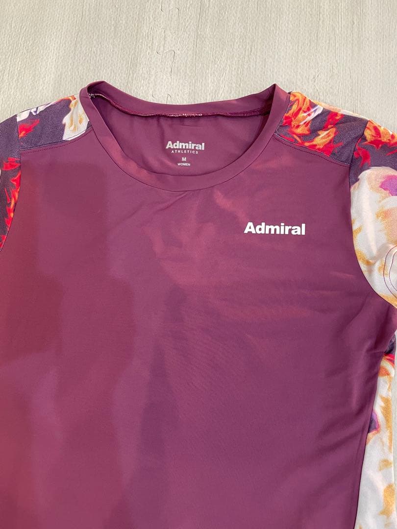 Admiral テニスウェア ワインレッド フラワーパターン　Mサイズ
