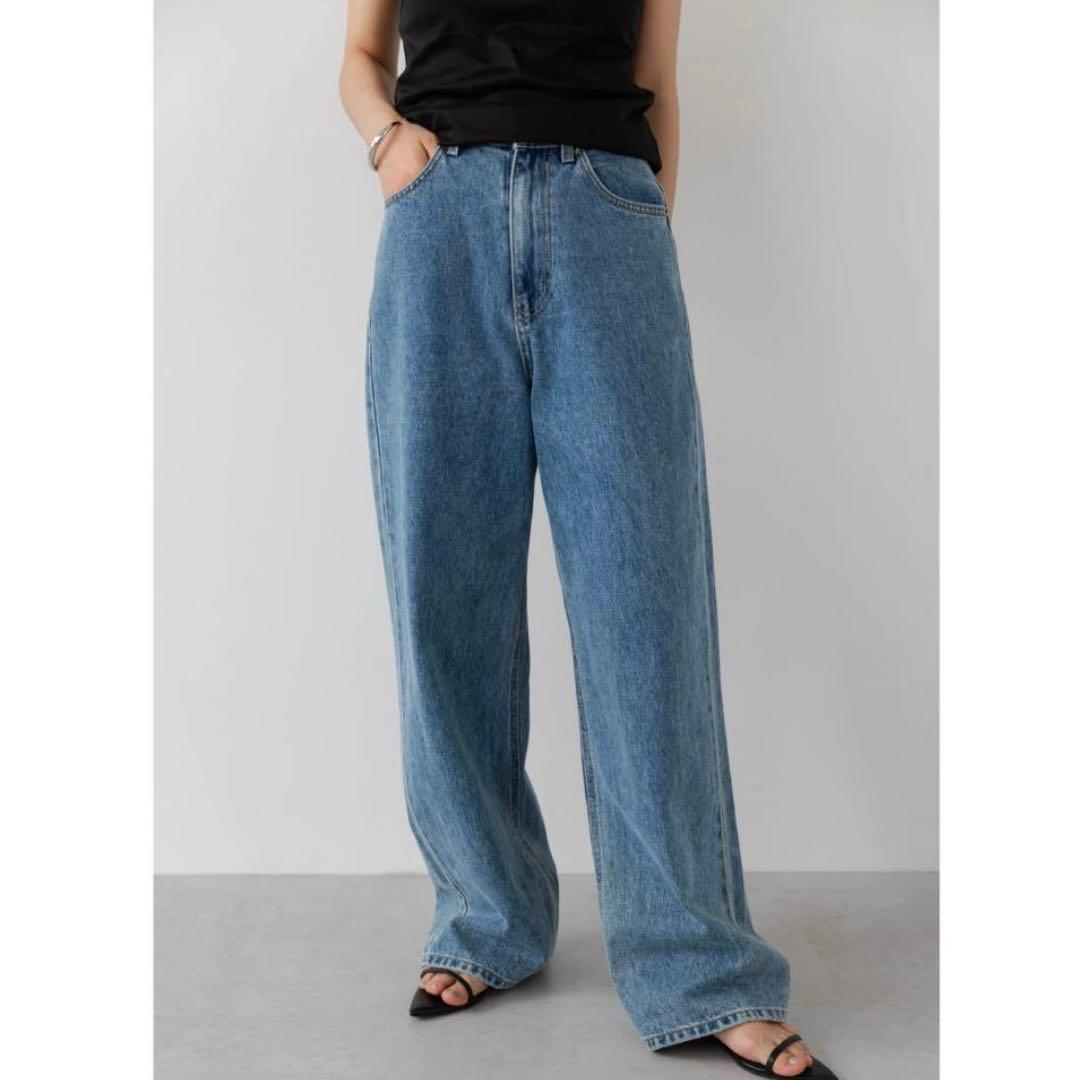 na.e Wide Loose Jeans _Deep Blue デニム　ロング