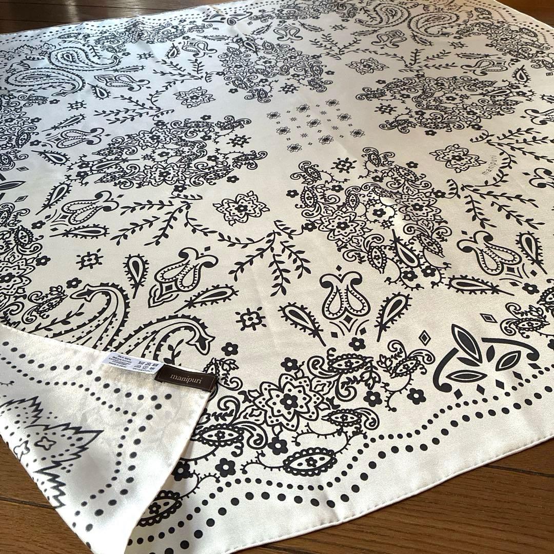 美品★manipuriマニプリ★カレイドバンダナ 88シルク　ペイズリー