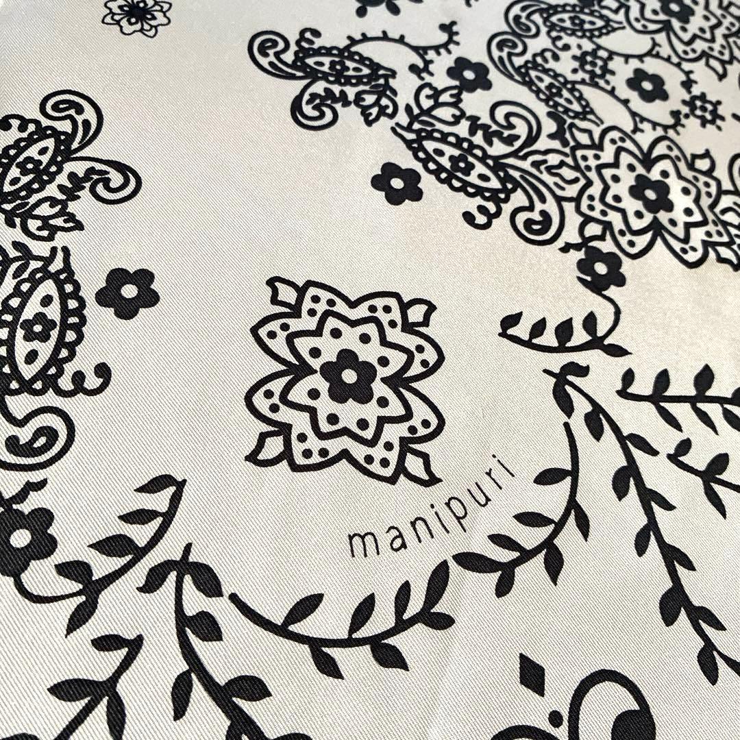 美品★manipuriマニプリ★カレイドバンダナ 88シルク　ペイズリー