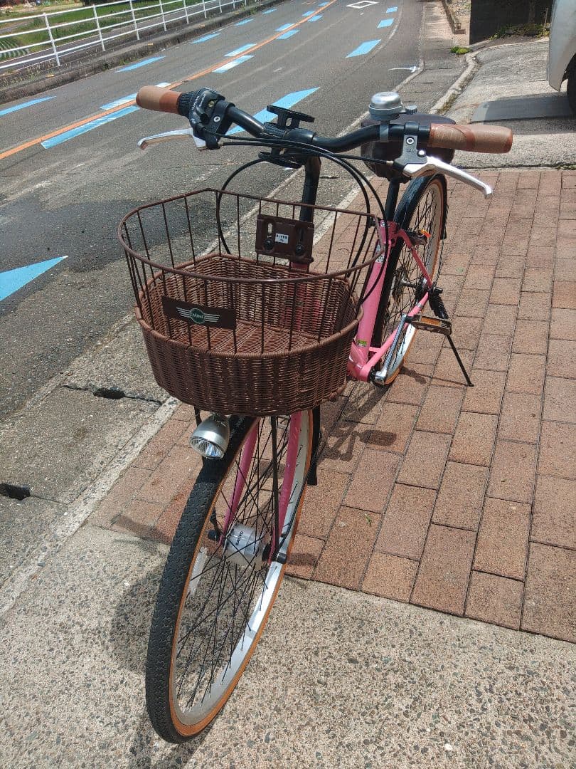 MINI　シティサイクル　ピンク　26インチ　6段ギア　可愛い自転車　持帰り専用