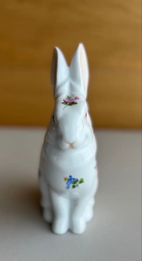 ヘレンド　ウサギ置物 花柄