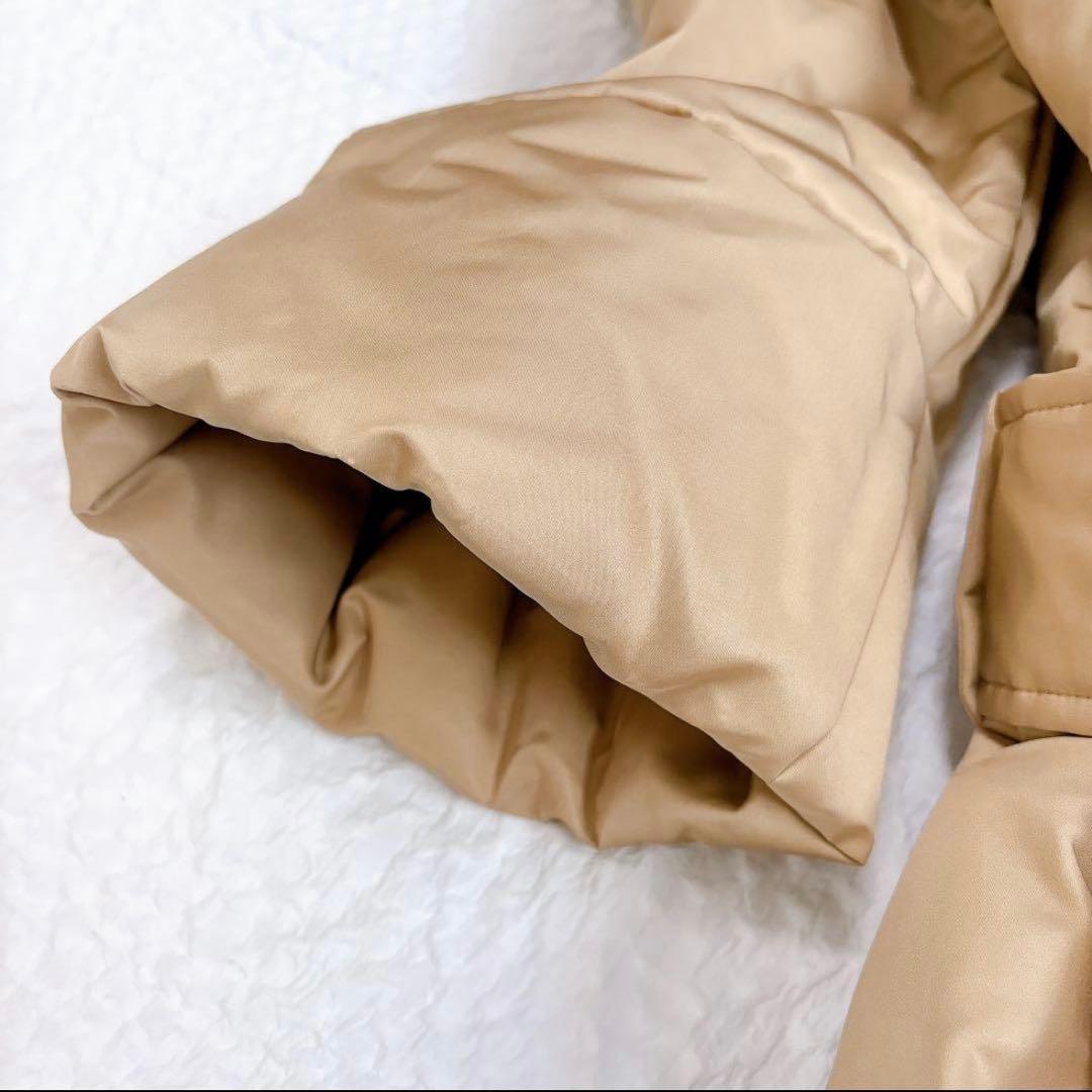 定価25万✨FOXEY 女優襟　シルクダウンコート　ベルト　ベージュ　ペプラム