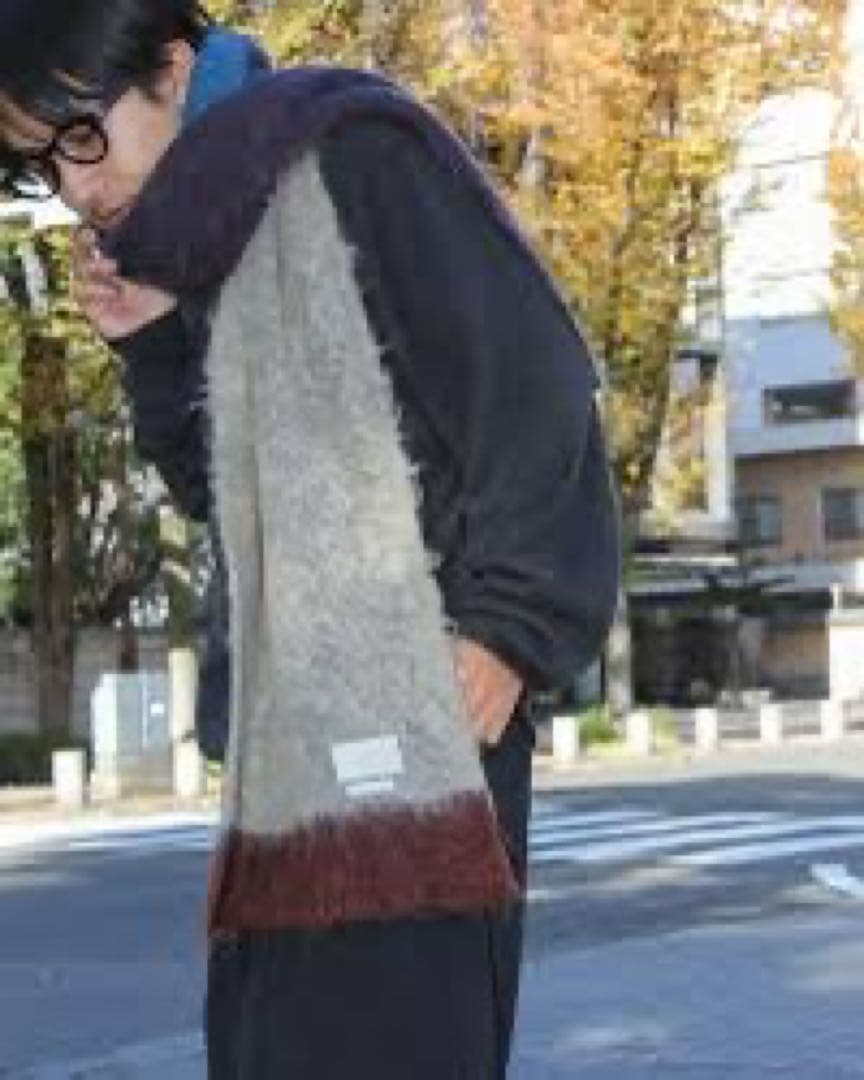 YOKE モヘアボーダーロングストール 美品