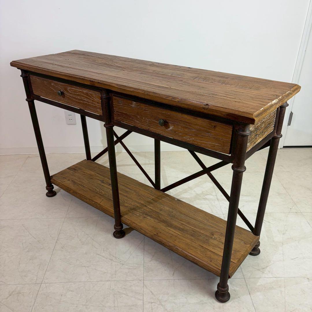 古材　コンソールテーブル　カントリースタイル　アンティーク調