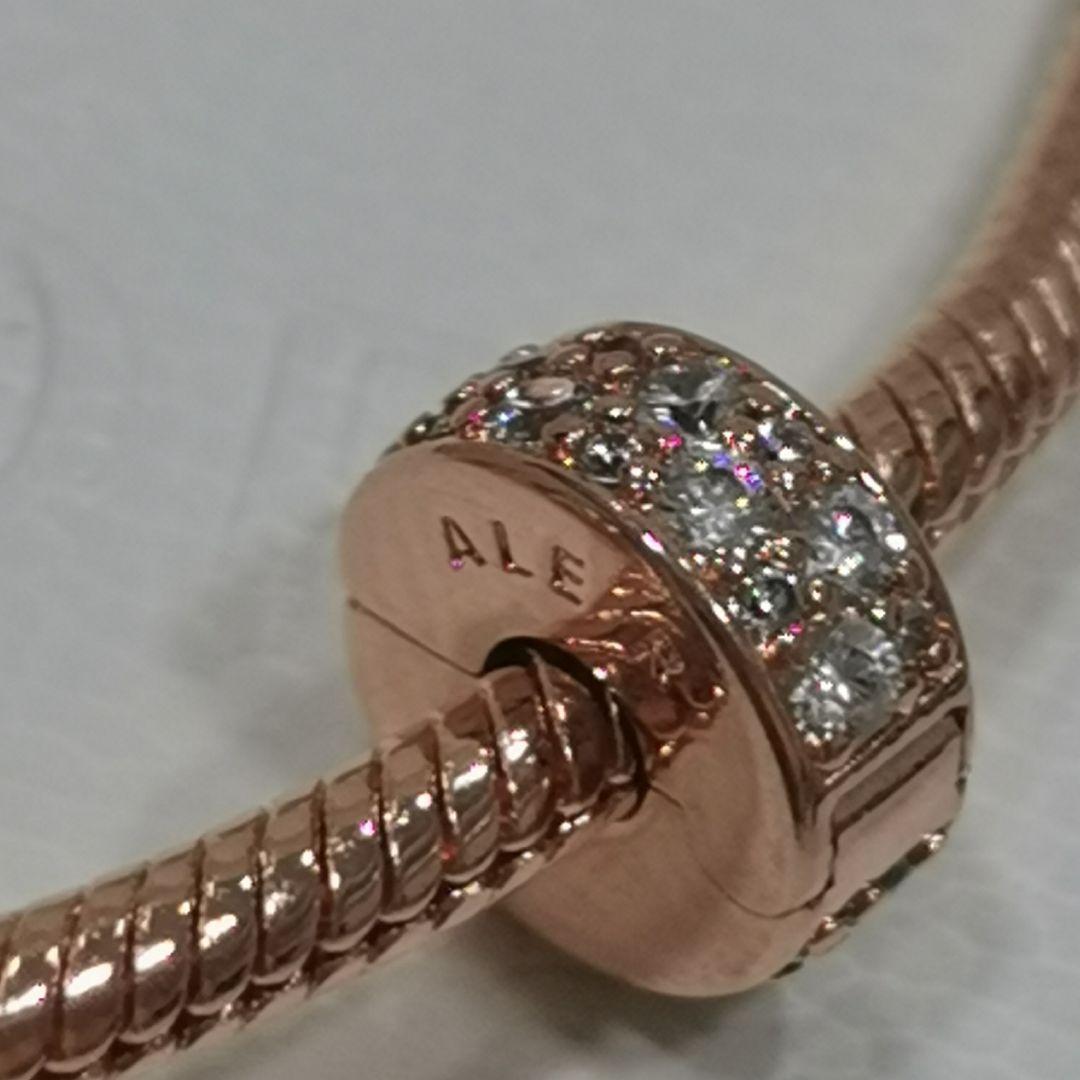 Pandora ローズゴールド ブレスレット ダイヤが埋め込まれたビーズで