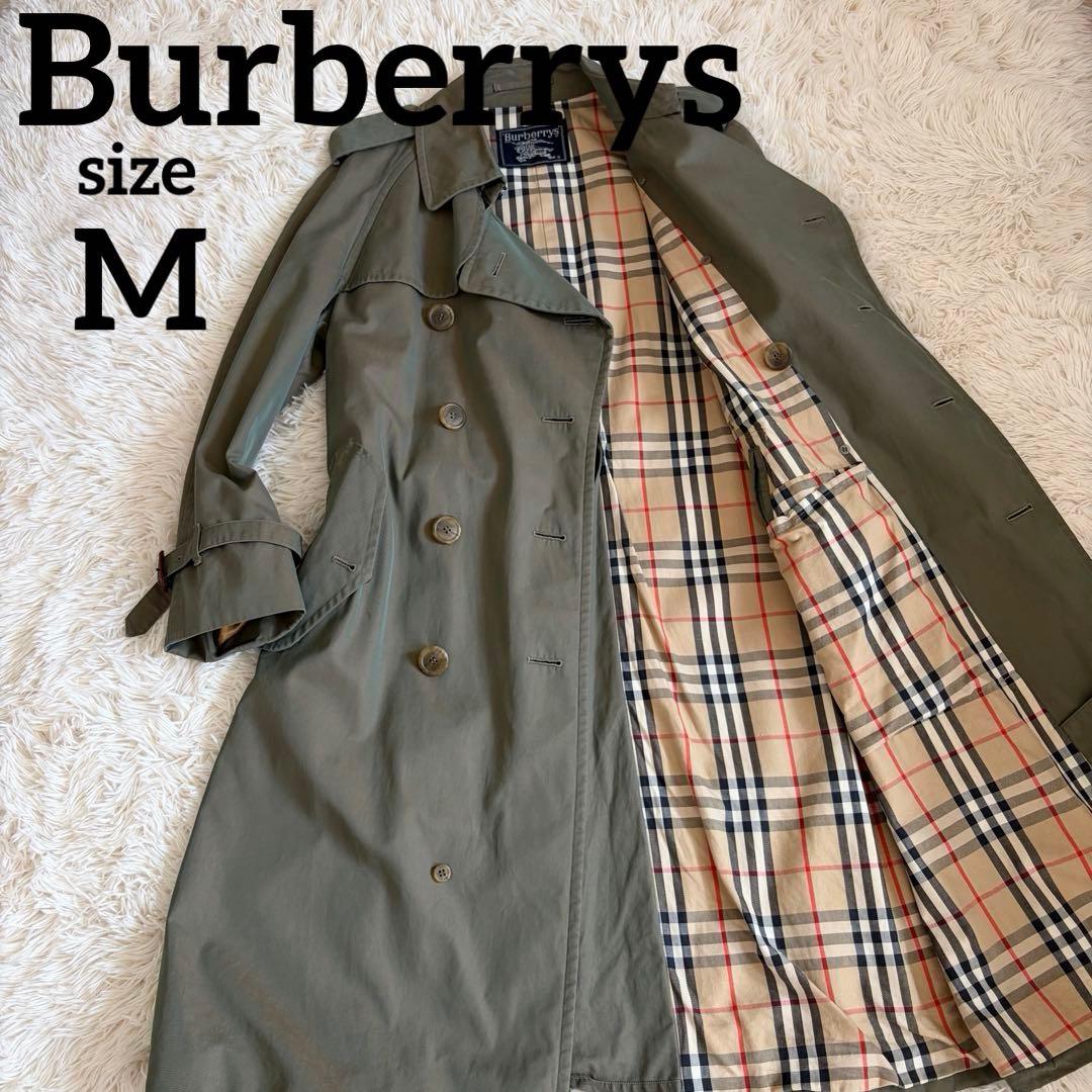 【人気定番】バーバリー トレンチコート ノバチェック ヴィンテージ カーキ M